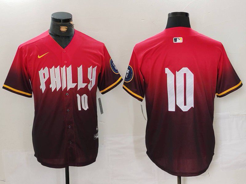 Men Philadelphia Phillies #10 No name Red City Edition 2024 Nike MLB Jersey style 6->philadelphia phillies->MLB Jersey